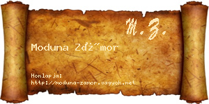 Moduna Zámor névjegykártya